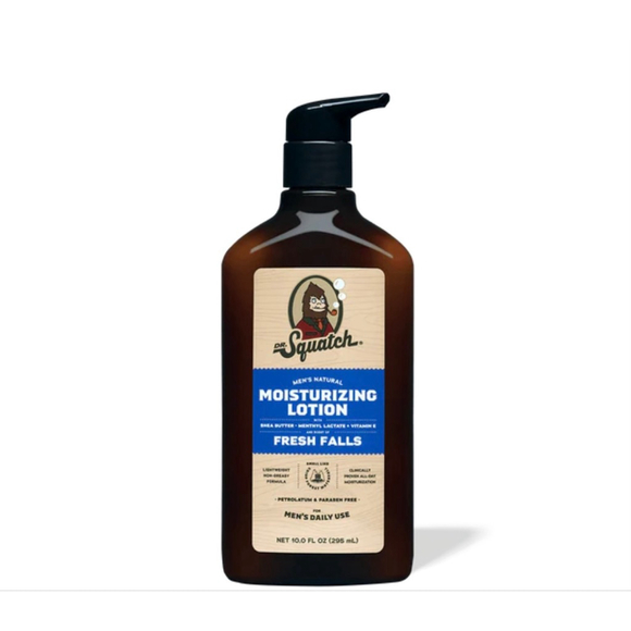 🤎2/$20🤎 Men's Dr. Squatch Fresh Falls Moisturizing Lotion 10oz - Picture 1 of 4
